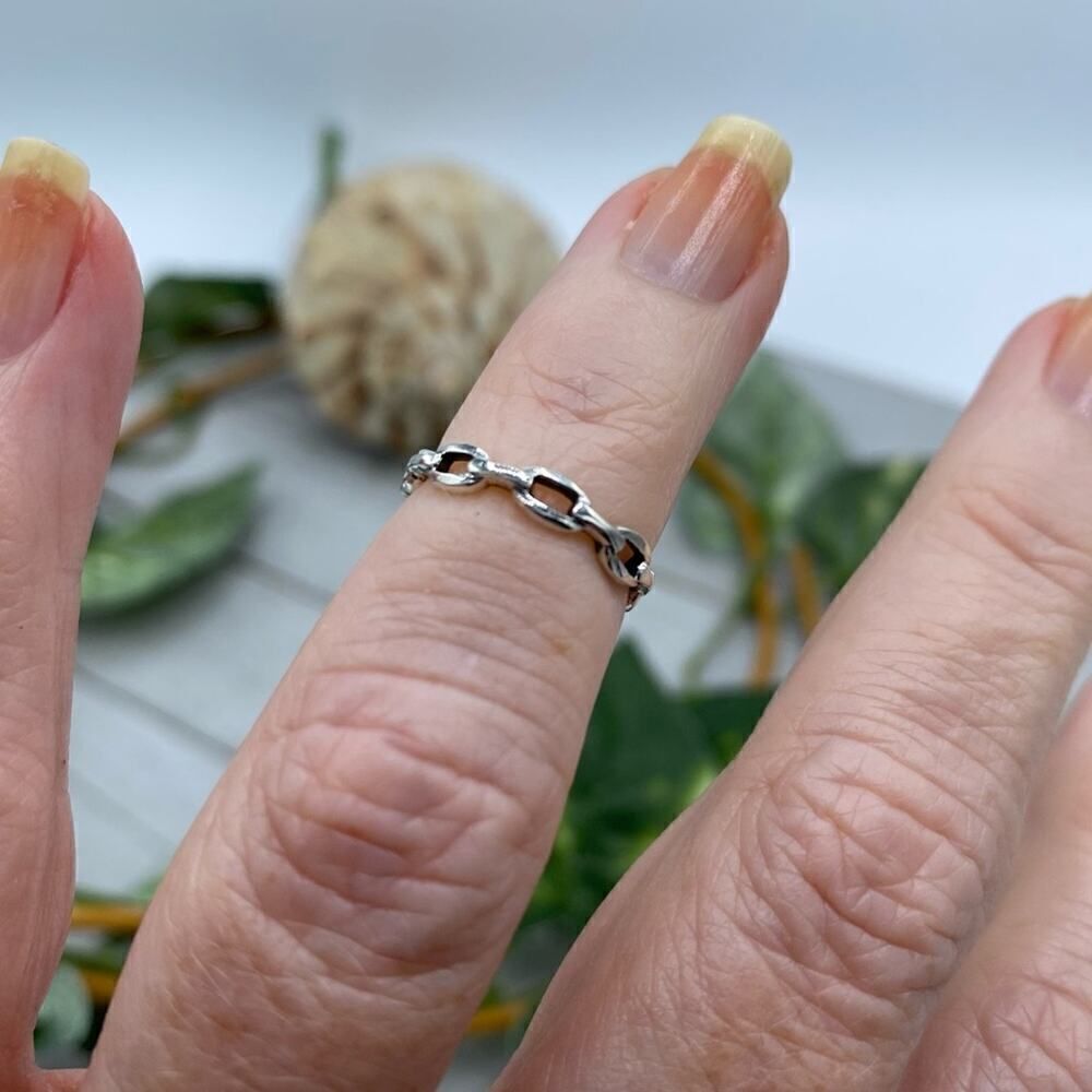 Cable Link Sterling Silver Toe Ring - Picture 2 of 3